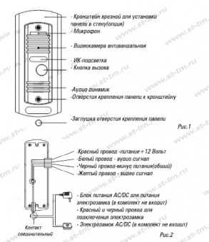 Вызывная панель видеодомофона ST-P100 (СЕРЫЙ) (ВЕРСИЯ 2)